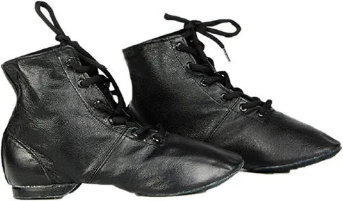 Vista 5 de Zapatos de baile de práctica para hombre, botas planas de jazz de cuero suave