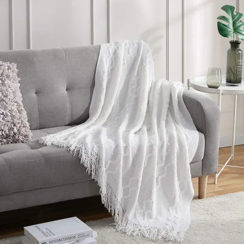 Vista 15 de Bourina - Manta de chenilla de punto, ligera, suave, acogedora, para cama, sofá, silla