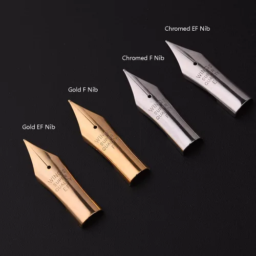 Vista 7 de 2 puntas especiales de repuesto para pluma estilográfica, perfectas para bolígrafo piloto 78G 88G KaKuno (1 punta F plateada y 1 punta EF plateada)