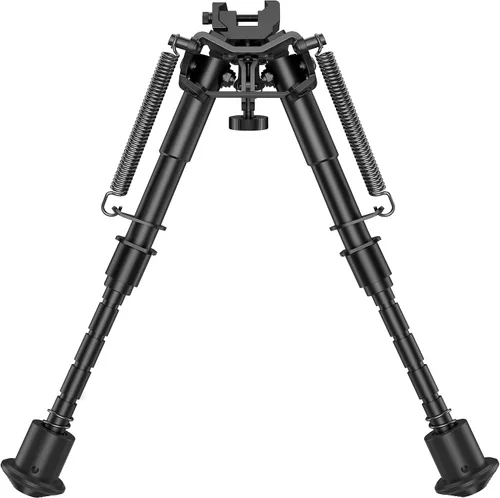 Vista 2 de CVLIFE Bípode Picatinny de 6 a 9 pulgadas, Retorno de resorte ajustable con adaptador Picatinny Negro