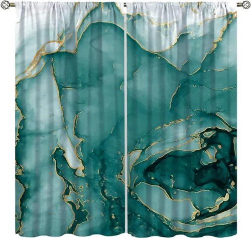 Vista 15 de Cortinas de mármol para dormitorio, arte abstracto moderno de lujo, textura de mármol blanco y negro, tratamiento de ventana para sala de estar