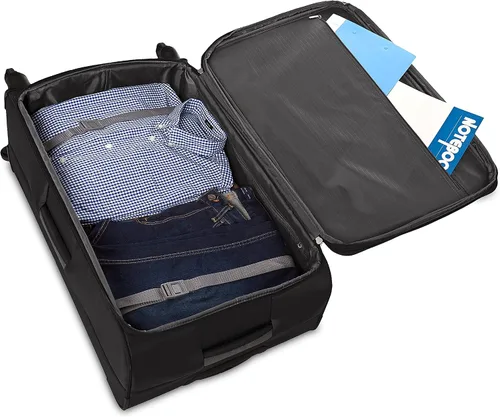 Vista 7 de Tienda Basics Maleta de equipaje giratoria de mano Softside con ruedas Negro 30 pulgadas