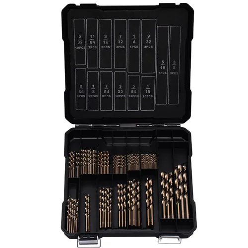 Vista 12 de 1inch Drill Bit for Metal and Hardened Steel, M35 Cobalt 1/2 Inch Reduced Shank Industrial Grade Heavy Duty Drill Bit, with Index Storage Case