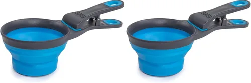 Vista 24 de Dexas Popware - Klip Scoop plegable para mascotas, diseño 3 en 1, conveniente taza medidora, recogedor de alimentos y clip para bolsa, cuchara