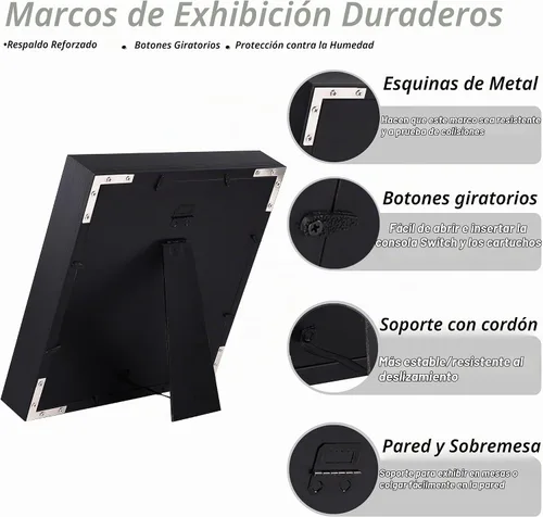 Vista 4 de Marco de Visualización Compatible con Consola de Juego Nintendo Game Boy Advance – Estuche de Almacenamiento y Visualización para Consola GBA y 6