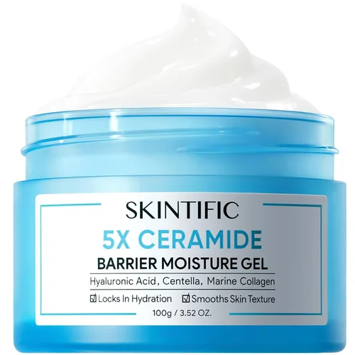 Vista 13 de SKINTIFIC Hidratante facial con 5 ceramidas, crema reparadora de barrera hidratante para pieles sensibles/aceitosas, ácido hialurónico y centella
