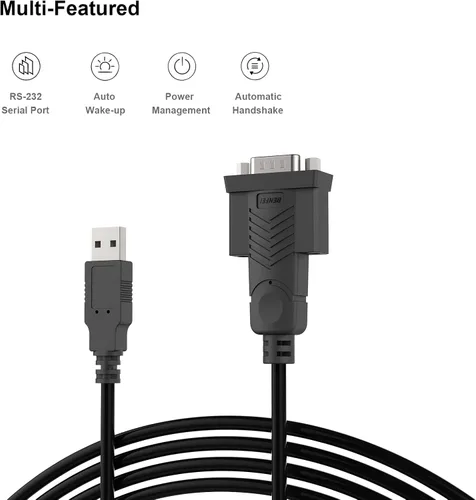 Vista 5 de BENFEI Cable adaptador USB a serie, 1.83 m USB a RS-232 macho (9 pines) DB9, chipset Prolific, compatible con Windows 11/10/8.1/8/7, Mac OS X 10.6