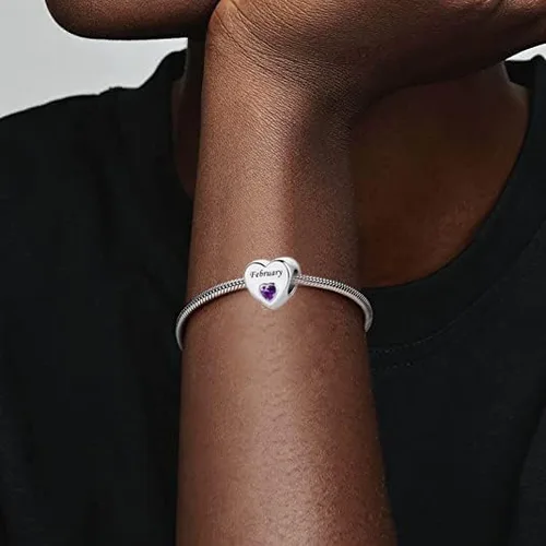 Vista 8 de DWJSu January-December 12 Months Colors Birthstone Crystal Happy Birthday Heart Charms For Charm Bracelets Necklace