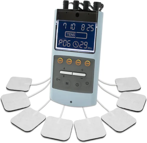 Vista 7 de iStim Estimulador muscular TENS EMS, EV-906 para alivio del dolor y fortalecimiento muscular, electrodos gelificados japoneses incluidos