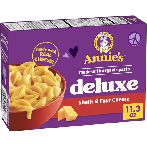 Vista 13 de Annie's Macarrones y queso de lujo con pasta orgánica, conchas y cuatro quesos, 11.3 onzas (paquete de 12)