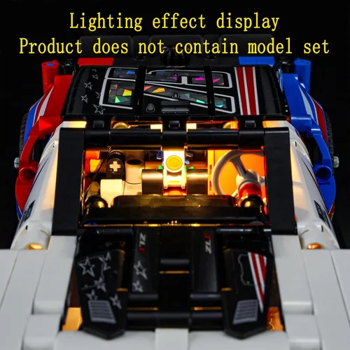 Vista 6 de GEAMENT Kit de luces LED compatible con NASCAR Next Gen Chevrolet Camaro ZL1 – para Technic 42153 (juego de modelos no incluidos)