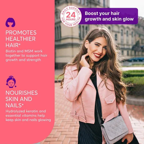 Vista 7 de Complejo vitamínico capilar con biotina 5000mcg, queratina, selen, zink Suplemento para el crecimiento del cabello con vitamina A, C, D, E, B12