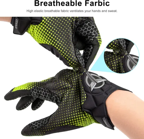 Vista 3 de Guantes de ciclismo para hombres y mujeres, guantes de ciclismo con pantalla táctil, guantes de ciclismo para bicicleta de montaña, para fitness