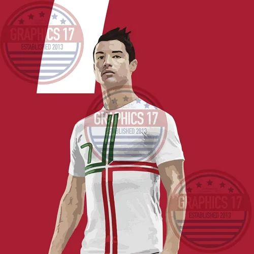 Vista 4 de Póster Cristiano Ronaldo - Portugal Art