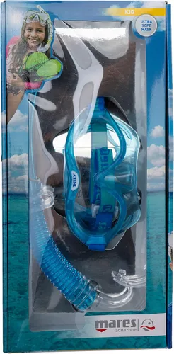 Vista 6 de Mares Kids' Combo Dilly, TPE Face Piece Mask & Ergonomic Snorkel Swimming Snorkeling Set for Ages 4-7