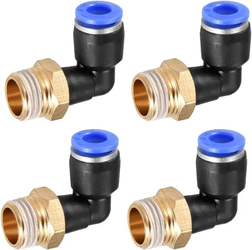Vista 6 de M METERXITY Paquete de 10 accesorios de codo macho de tubo de empuje para conectar, conexión rápida de empuje de aire neumático, se aplica a