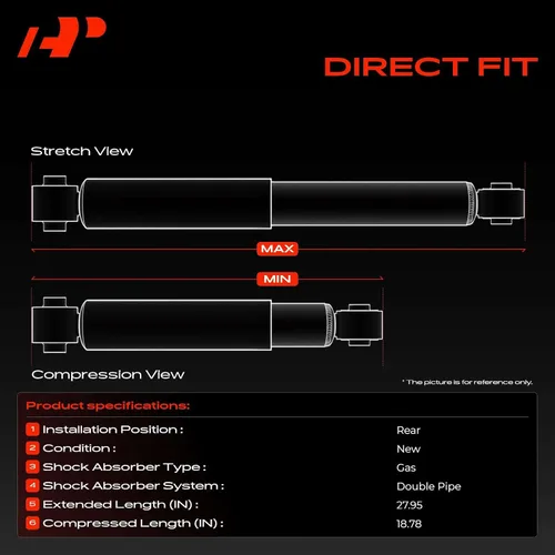 Vista 3 de A-Premium Amortiguador de suspensión trasera compatible con Mazda 3 2004-2009, 5 2006-2010/2012-2015, juego de 2 piezas