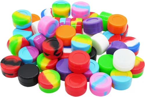 Vista 5 de Pearwell Recipientes de cera de silicona de 0.2 fl oz Concentrado de aceite sellado Tarros antiadherentes (10) Multicolor