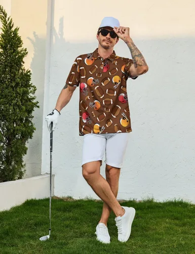 Vista 7 de Camisas polo para hombre, de manga corta, camisas de golf que absorben la humedad