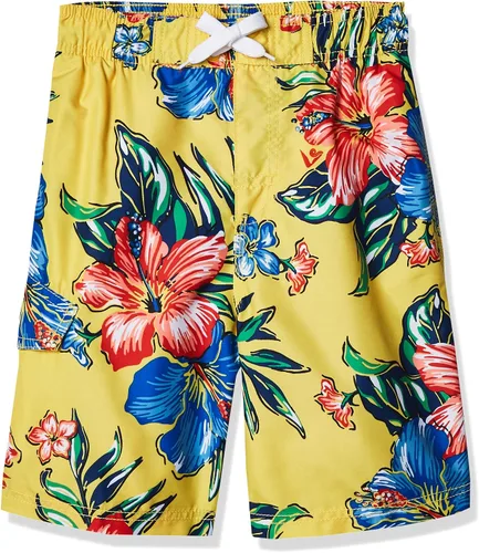 Vista 13 de Kanu Surf Boys' Tahiti Boys Swim Trunks with UPF 50+ Sun Protection-Quick Dry Boys Swimsuit Baja Azul Marino/Verde