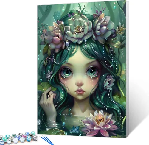 Vista 29 de Kit de pintura por números, lienzo de 16 x 20 pulgadas, pintura al óleo para niños, 16 x 20 pulgadas, pintura al óleo para adultos, adultos