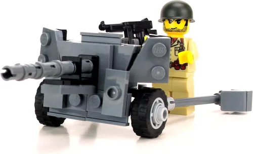 Vista 4 de Battle Brick Juego de artillería coleccionable de 2.244 in M1 At-Gun World War 2