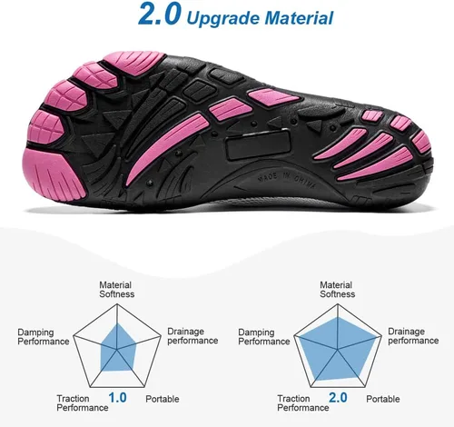 Vista 5 de HIITAVE - Zapatos de agua minimalistas para mujer, de secado rápido, para hacer natación, bucear, surfear, hacer deportes acuáticos, ir a