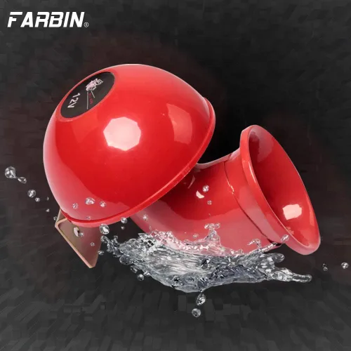 Vista 4 de FARBIN Bocinas súper fuertes de 12 V, bocina eléctrica con sonido de toro fuerte, bocina de aire para automóvil, motocicleta, camión, barco