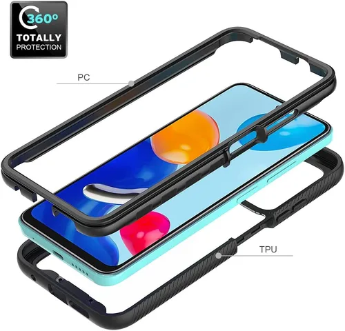 Vista 2 de Funda para Xiaomi Redmi Note 11 - Funda protectora anticaída, amortiguadora - Negro