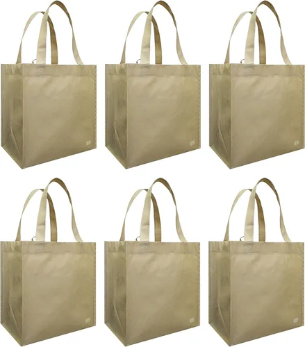 Vista 2 de CYMA Bolsas de comestibles reutilizables, paquete de 6 (azul aguamarina)