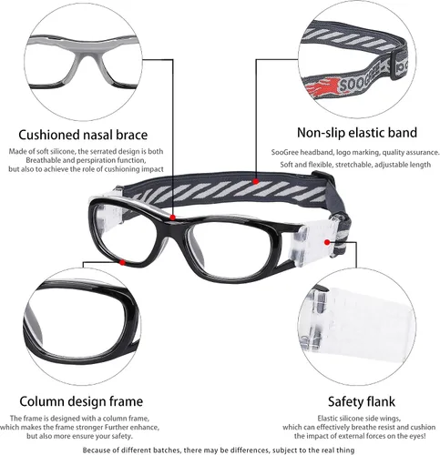 Vista 4 de SooGree Sports Glasses - Racquetball Goggles Basketball Football Eye Protective