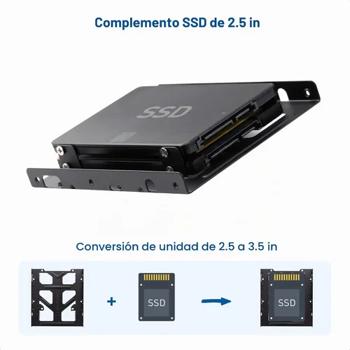 Vista 2 de Cable Matters Paquete de 2 adaptadores de disco duro de 2.5 a 3.5 para SSD