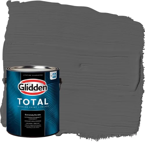 Vista 30 de Glidden Pintura Interior + Imprimación: Gris/Plata Antigua, Una Capa, Satinado, 1 Galón