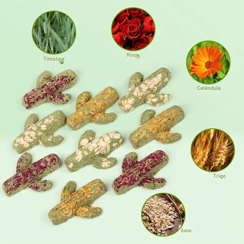 Vista 3 de Abizoo Juguetes masticables de conejo, paquete de 9 bocadillos naturales