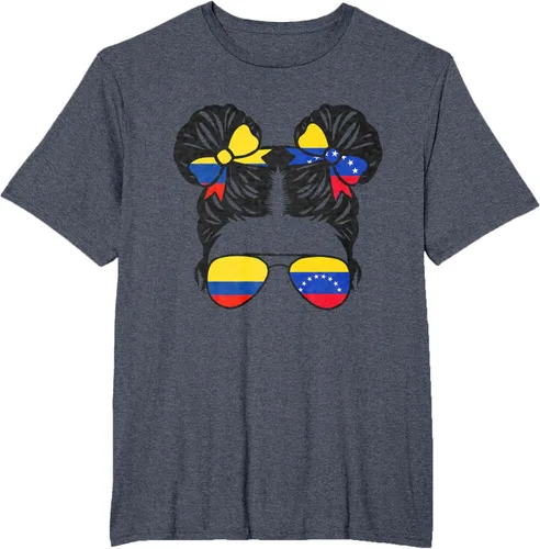 Vista 74 de Camiseta Half Colombian Half Venezolan Girl Colombia Kids Heritage, Gris