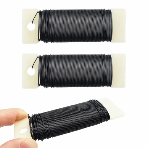 Vista 35 de HAHIYO Alambre Negro de Calibre 22 - 1 Rollo, 38 Yardas (115 Pies) Alambre Floral Flexible para Manualidades, Coronas de Navidad, Arreglos