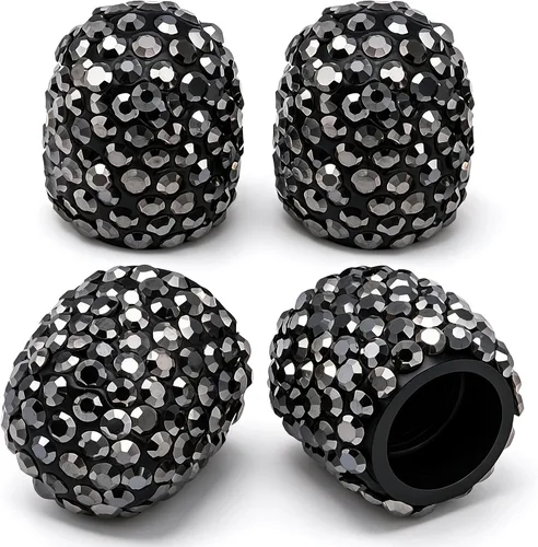 Vista 14 de 4 tapas de válvula de vástago de neumático de diamantes de cristal brillante, a prueba de polvo, tapas universales para válvulas de neumáticos