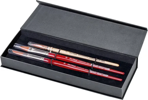 Vista 5 de da Vinci Watercolor Series 5240 Deluxe - Juego de pinceles de pintura, cabello natural y sintético con caja de almacenamiento de madera y jabón