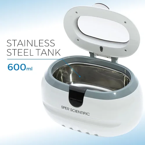 Vista 2 de Limpiador ultrasónico, limpiador de acero inoxidable para joyas, retenedor, plata esterlina, limpiador ultrasónico de joyas, capacidad de 20 onzas