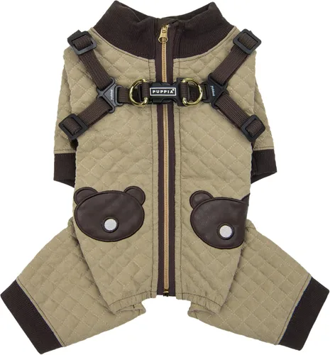 Vista 6 de Puppia Cagnie - Overol de invierno, cálido, acogedor, a la moda, para perros pequeños, beige, talla S