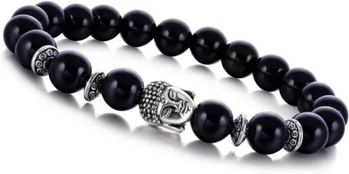 Vista 6 de Joya brazalete con gemas redondas de 8 mm, brazalete para los chacras, regalo de cumpleaños 4 pzas