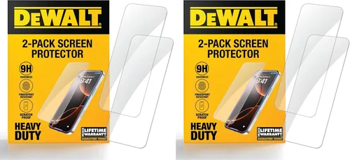 Vista 14 de DEWALT Protector de pantalla de vidrio resistente para iPhone 12 Pro Max, paquete de 2 protectores de pantalla de vidrio templado, compatible