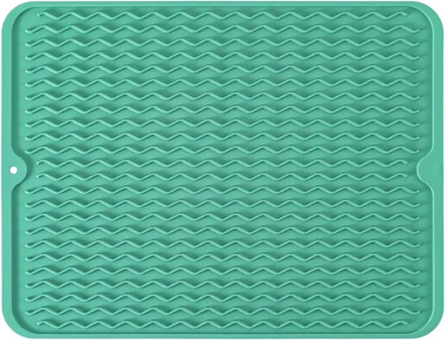 Vista 19 de Tapete de silicona para secado de platos para múltiples usos, fácil de limpiar, ecológico, tapete escurridor de platos resistente al calor