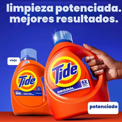 Vista 6 de Tide Jabón líquido, detergente para ropa, alta eficiencia, aroma original, 64 cargas