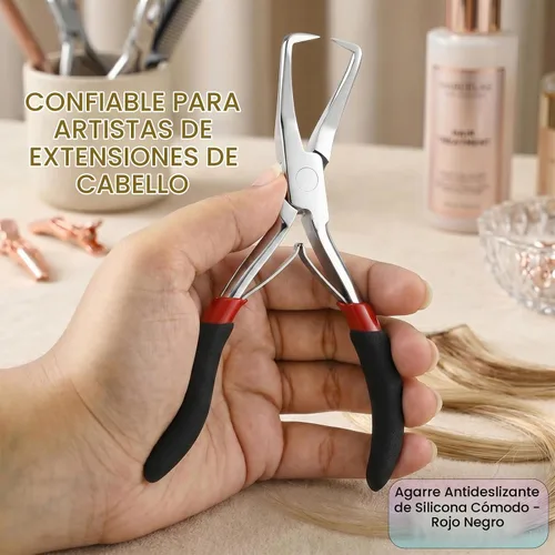 Vista 6 de Herramientas profesionales para extensiones de cabello, alicates para microenlaces y cuentas, removedor de microanillos, abridor de cuentas de 5.5