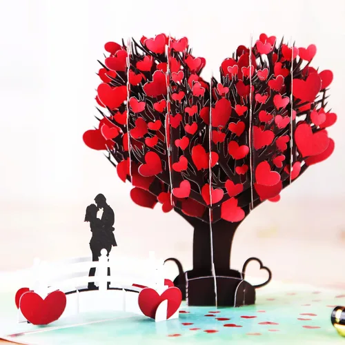 Vista 10 de Liif Tarjeta de felicitación 3D para el día de San Valentín, aniversario, compromiso, boda, felicitaciones, pensando en ti, gracias, tarjetas