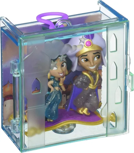 Vista 2 de Disney Princess Perfect Pairs Jasmine, divertido juguete de desembalaje de Aladdin con 2 muñecas, vitrina portátil y soporte, para niños de 3 años