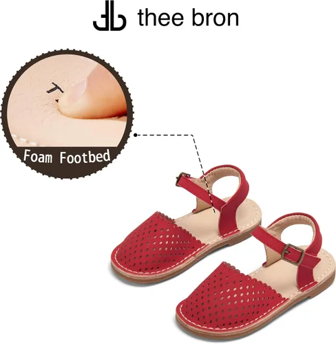 Vista 68 de THEE BRON Sandalias cómodas para niñas, zapatos para niños, sandalias rellenas