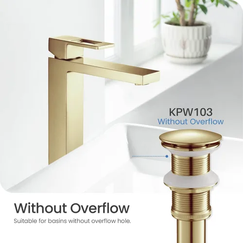 Vista 3 de KIBI Tapón de drenaje desplegable para lavabo de baño sin desbordamiento Diseño de cubierta completa de drenaje de tocador Construcción duradera