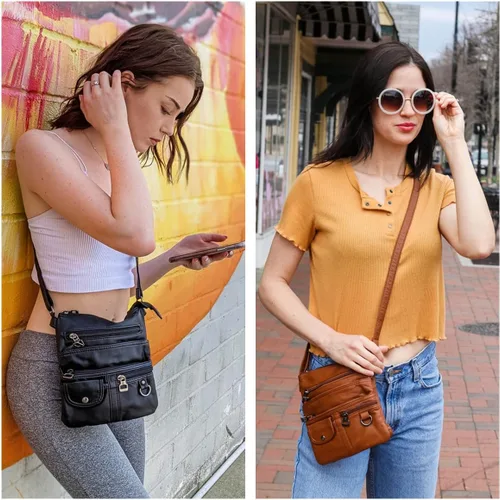 Vista 2 de MINICAT Bolso cruzado pequeño de cuero sintético suave para mujer